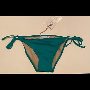 Teal tie bikini bottoms
